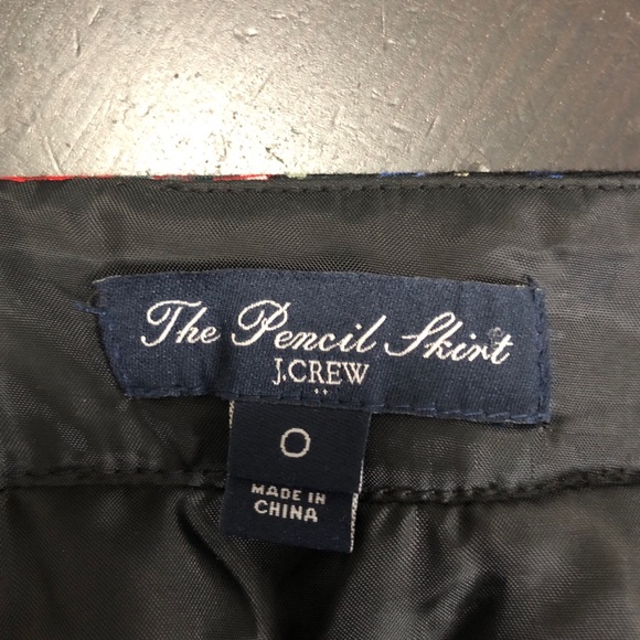 J. Crew Pencil Skirt Wool Blend Black Tartan Plaid Size 0 - Picture 3 of 14